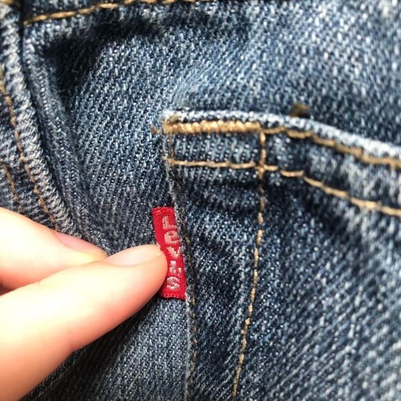 Levi's 505 Blue Straight Jeans Men's size W28 L28 - Picture 6 of 7